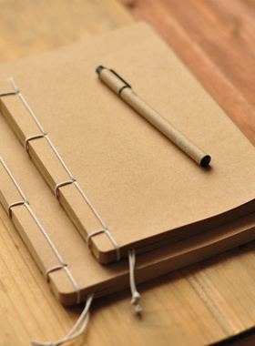 Otaku-复古手工线装本 牛皮纸空白内芯仿古笔记本记事本素描本