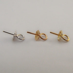 锦鸿珠宝纯G18K托 珍珠吊坠托瓜子托au750彩金珠盘 手工diy18K金配件