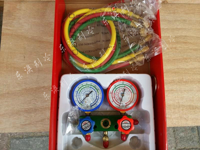 台湾格美 CM-136-G-R410 专用加氟双表组制冷剂冷媒雪种加液表组