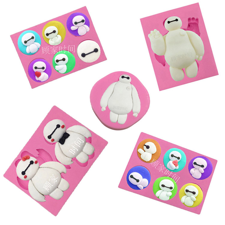 超能陆战队大白胖子Baymax硅胶模具 纸杯翻糖蛋糕手工巧克力装饰
