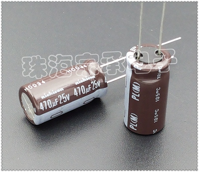 进口日本 Nichicon 尼康 PL 470uF 25V 电解电容 105度 10x20