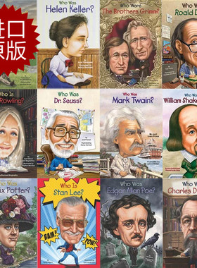英文原版Who Was系列作家人物传记12本套装中小学生英语课外阅读
