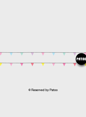【PATOO怕痛】原创防水纹身贴 彩旗飘飘 Flags 可爱手链脚链礼物