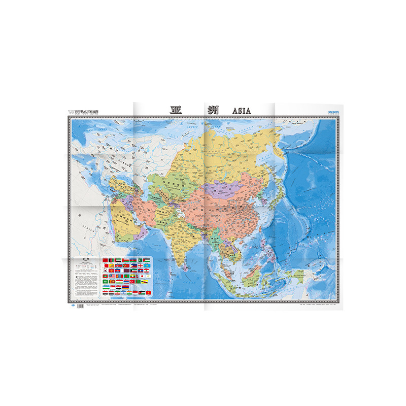 当当网 世界热点国家地图﹒亚洲（1：13400000） 周敏 主编 中国地图出版社 正版书籍