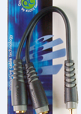 德国KLOTZ 一分二转接线3.5公转母音频线情侣耳机线延长线 J04