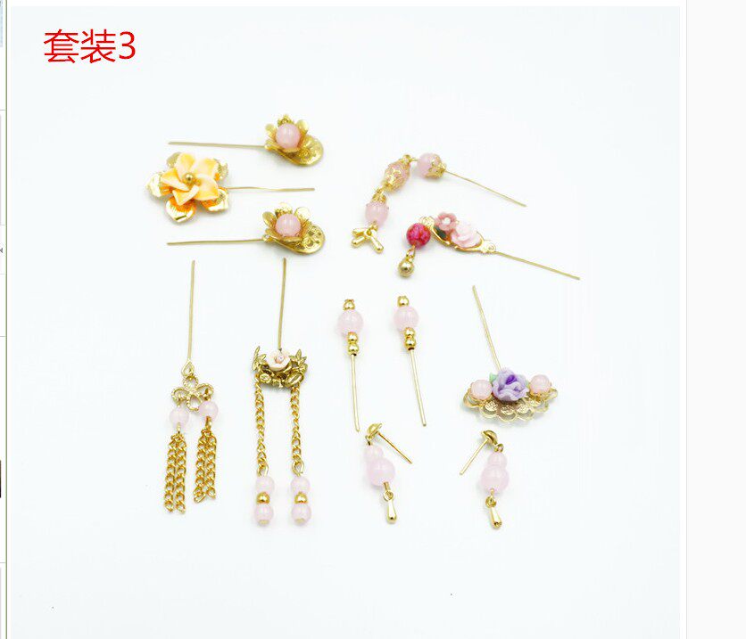 可儿巴古装娃娃头饰头钗配件 首饰耳环步摇发簪六分娃娃古装多款
