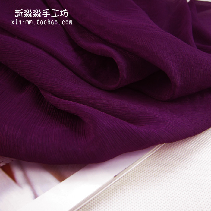 服装DIY布料 高档紫色锦丝皱顺纡绉雪纺短裙连衣裙衬衫纱质面料,居家布艺,海绵垫/布料/面料/手工diy,淘宝优惠券,粉丝福利购,淘宝优惠卷
