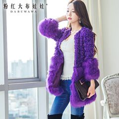 Fur ladies pink doll 2014 Winter fur controlled flashes purple circle hair faux fur coat