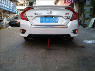 本田十代思域改装排气管后扰流板尾喉后唇碳纤维前铲大小包围思域