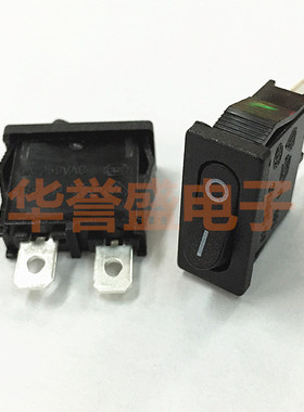 台湾HONGJU 进口船型翘板开关MR-2-110-C5N-BB 2脚2档 扁型 黑色