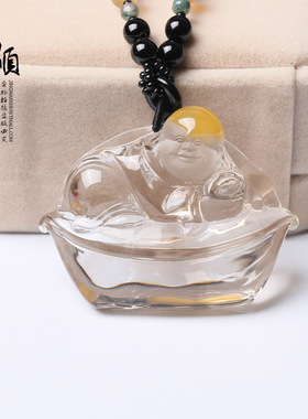 水晶男女款生日礼物吊坠送财童