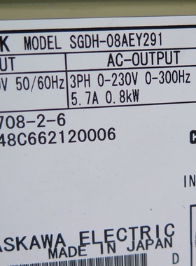 二手 安川驱动器 SGDH-08AEY291 专业销售维修一体化