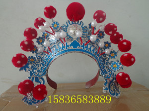 京剧越剧盔d帽武生头饰戏剧大列子戏曲大额子武生帽子武生额子