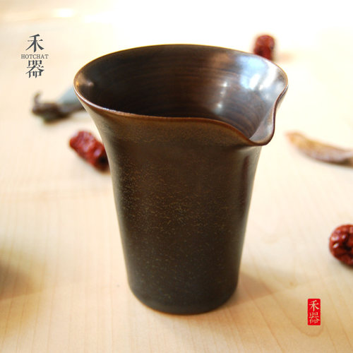 禾器堂 手工粗陶公道杯 茶海 仿古功夫茶具分茶器 公杯 匀杯