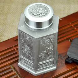 纯手工六角锡罐马来西亚锡器君子锡罐六角纯锡茶叶罐锡具商务礼品