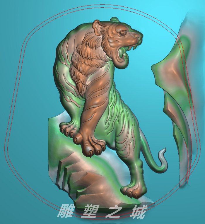 精雕图 浮雕图 灰度图 电脑雕刻图 jdp文件 挂件老虎2