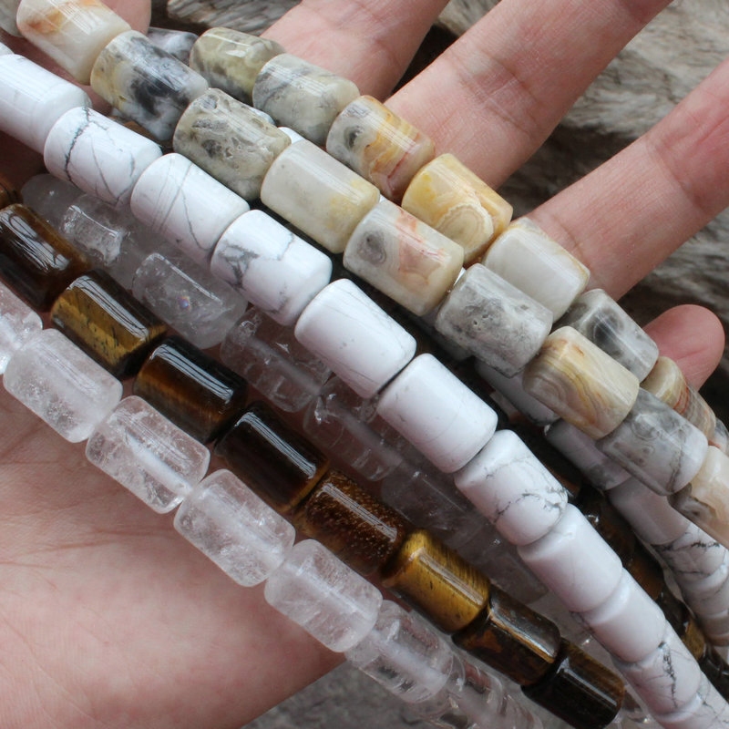 Natural White Crystal tiger Whites Turquoise agate Loose bead 10*14mm Tube Bead diy Accessoriesin the Accessories/Fashion Jewelry, 半宝晶石, 水晶, DIY配件 category - from Buy2taobao.com to provide professional Taobao agent buy service