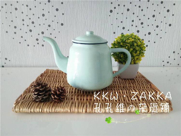 【KKW.ZAKKA】老库存国货复古品质中号纯色珐琅 搪瓷水壶 1.8L