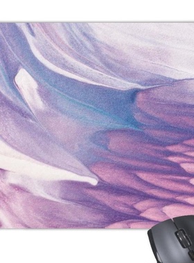 蓝色白色淡紫色褶皱飘逸插画游戏防滑橡胶鼠标垫礼品