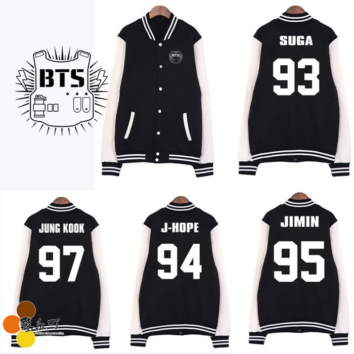 秋冬新款BTS防弹少年团SUGA JIMIN V 休闲男女棒球服外套会服在类目 运动服/休闲服装, 运动球服, 棒球服中 - 来自Buy2taobao.com提供专业的淘宝代购服务