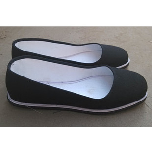 黑色低帮不系带经典 现做 轮胎底男女方口布鞋 休闲老年鞋 布鞋