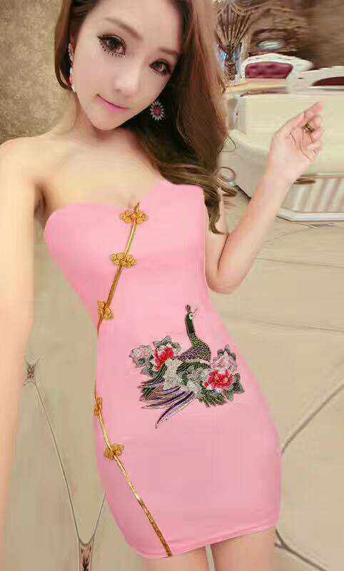 春季新款显瘦时尚改良旗袍复古宴会裹胸抹胸连衣裙短款礼服,女装/女士精品,连衣裙,淘宝优惠券,粉丝福利购,淘宝优惠卷