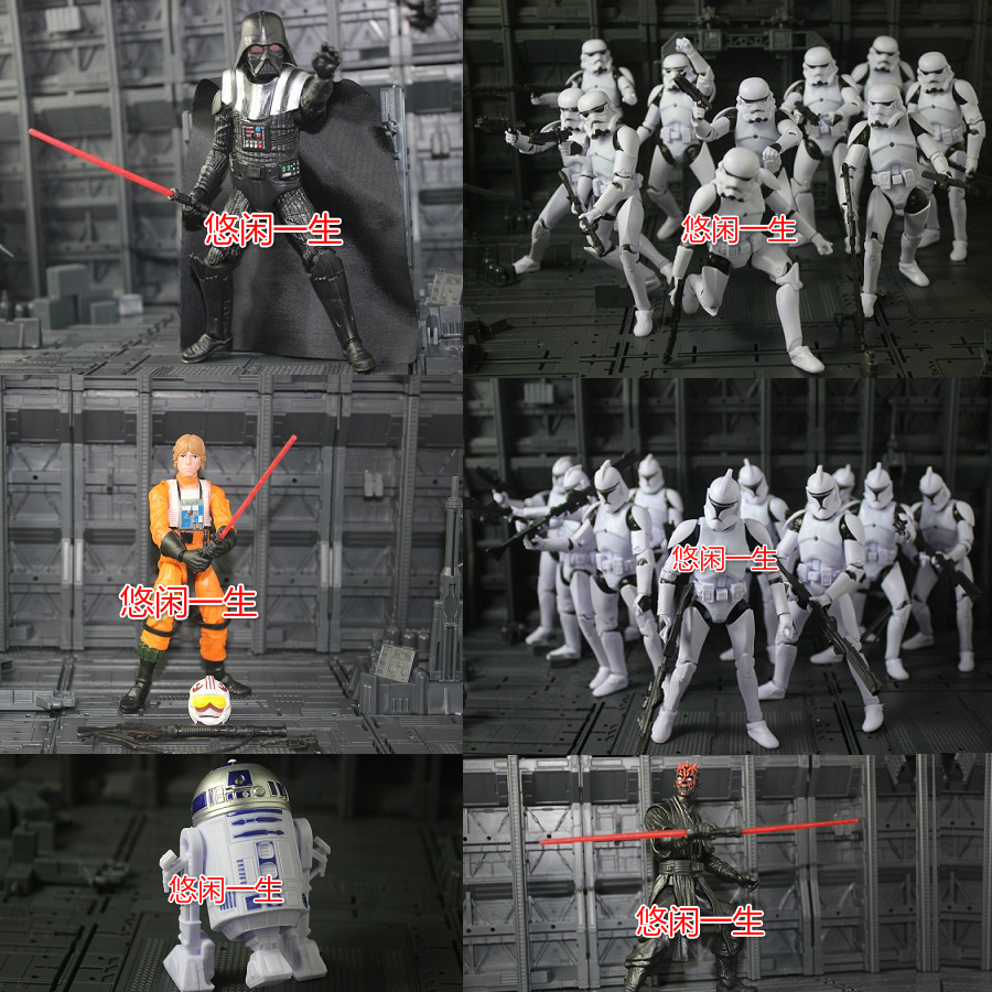 星战可动公仔星球大战玩具 黑武士 白兵克隆人士兵帝国风暴兵卢克