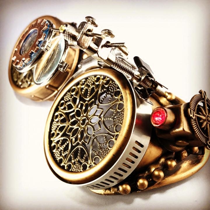 Goggles㊣美国代购 手作迷人蒸汽朋克梦幻派对高档铜色眼镜护目镜