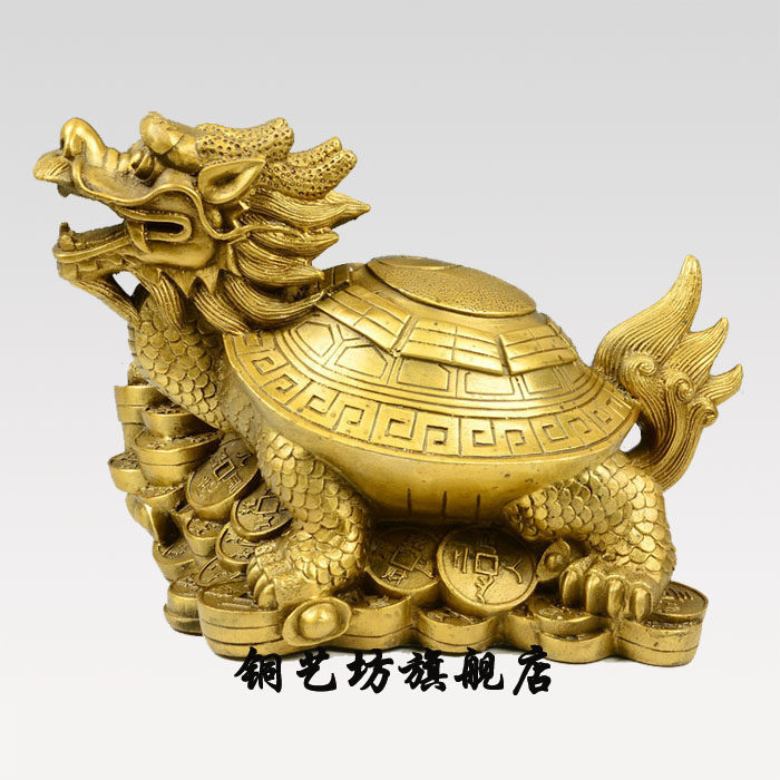 纯铜龙头龟摆件八卦龟