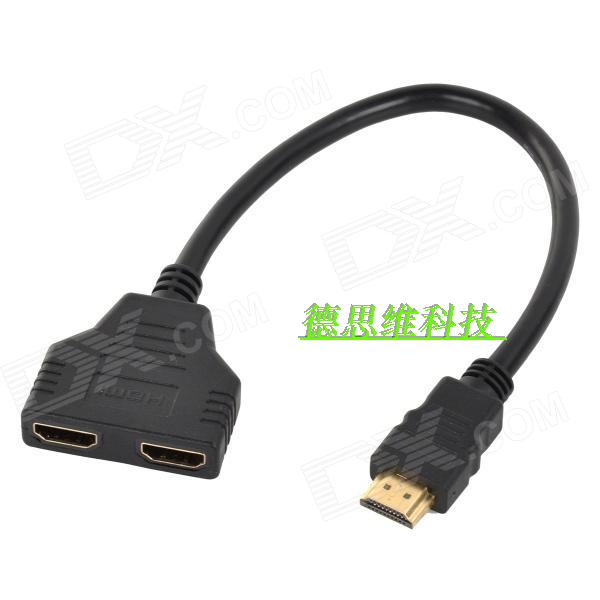 批/HDMI1.4切换器 1分2 1公转2母一拖二一分二连接线投影仪视频