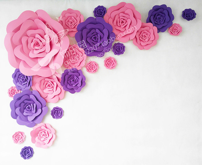 橱窗展示婚礼影楼背景活动装饰舞台道具-Z017大型纸花22朵组合