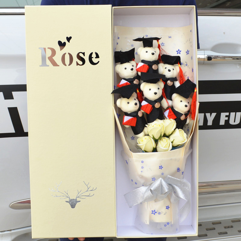 泰迪熊 卡通花束礼盒博士熊花束毕业礼物生日送女生同学娃娃公仔花泰迪熊 图片价格品牌报价 原仓数据