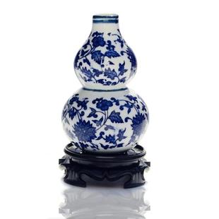 景德镇陶瓷器 博古架迷你仿古青花瓷小花瓶 风水葫芦家居摆件批
