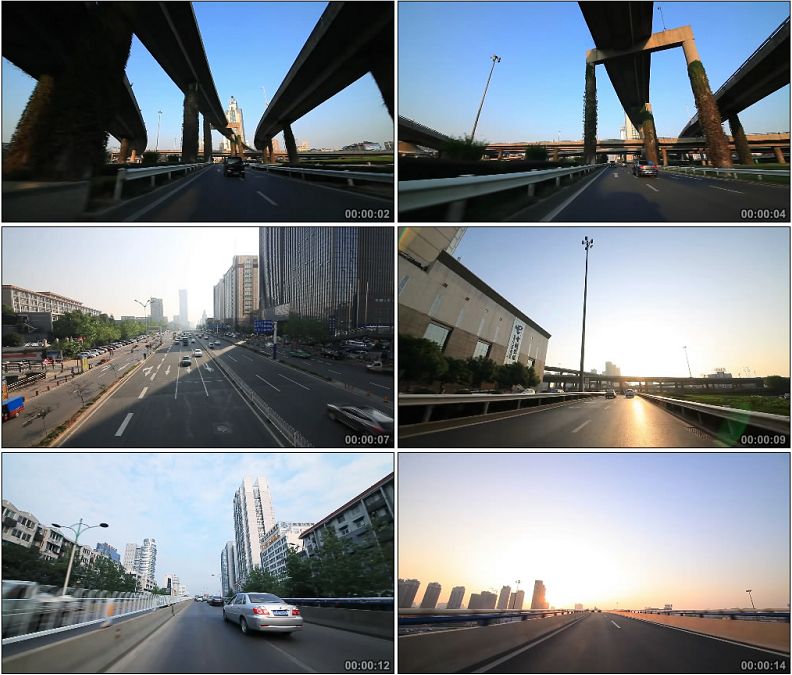 城市交通高架桥高速公路车流高清实拍视频素材