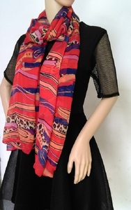 新款红色豹纹真丝丝巾桑蚕丝女士春秋冬时尚保暖围巾披肩两用包邮