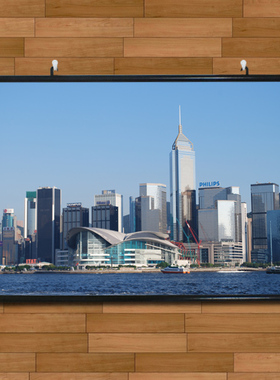 香港发光巨幅海报有框画挂轴画客厅卧室酒店装饰画壁画风景名胜