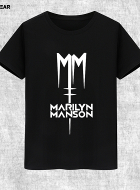 攀威玛丽莲 曼森t恤 Marilyn Manson 乐队金属摇滚短袖t恤男女