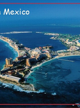 定制 墨西哥坎昆 旅游蜜月度假 纪念品创意冰箱磁贴20538