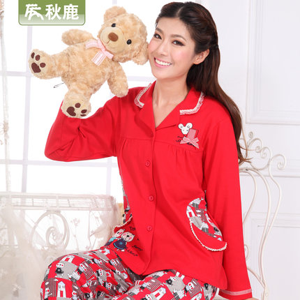 <em>秋鹿睡衣</em>专柜正品<em>秋款</em>睡衣<em>女纯棉</em>长袖休闲舒适