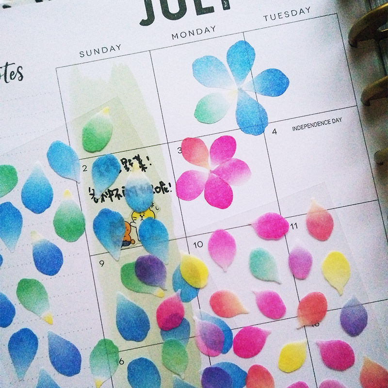 日单 可以diy花朵的和纸 花瓣手帐贴纸