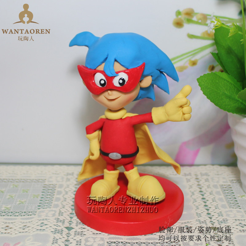 可爱日本动漫Q版真人陶偶玩偶 个性人偶 软陶公仔定做创意手办