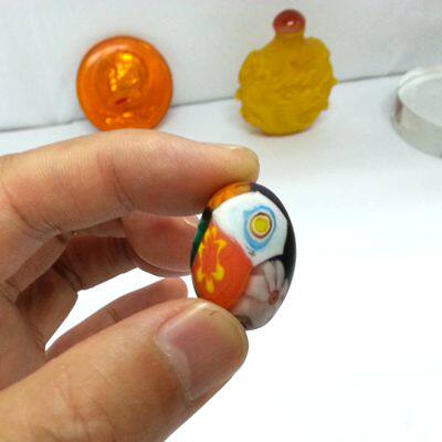 琉璃珠、琉璃云子：文房用品，玻璃配饰和配件，老淄博玻璃物件。