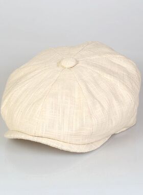 八角帽子亚麻薄款单帽画家帽报童帽贝雷鸭舌帽夏天男女复古韩版潮