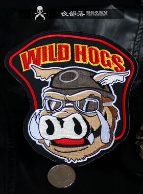 Wild Hogs哈雷机车摩托PATCH刺绣布贴标徽章绣标DIY皮衣马夹后背
