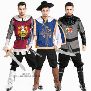 化妆舞会万圣节服装成人男海盗服cos装扮 骑士罗马战士派对表演服