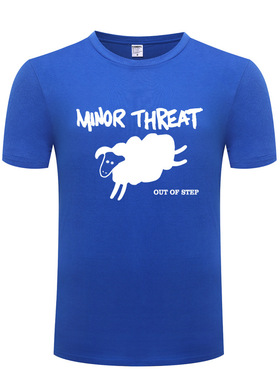 新款男式短袖T恤 MINOR THREAT Out Of Step 朋克音乐摇滚 硬核
