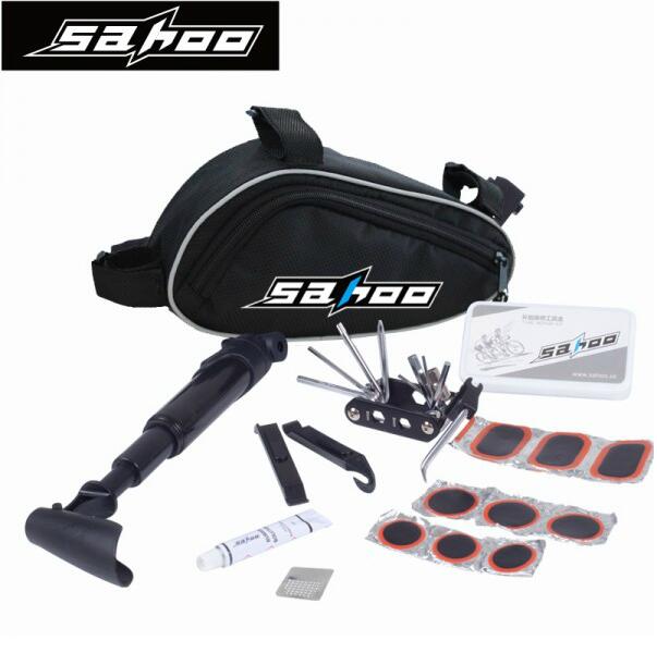 Dụng cụ vá lốp xe đạp leo núi SAHOO shark tiger full set gồm cả bộ kết hợp vá lốp với xi lanh khí chân chống xe máy chở hàng tay thắng đĩa sirius