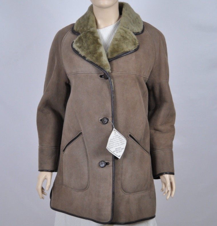 英国产 richard draper 美利奴毛皮一体 vintage女款古着羊皮大衣