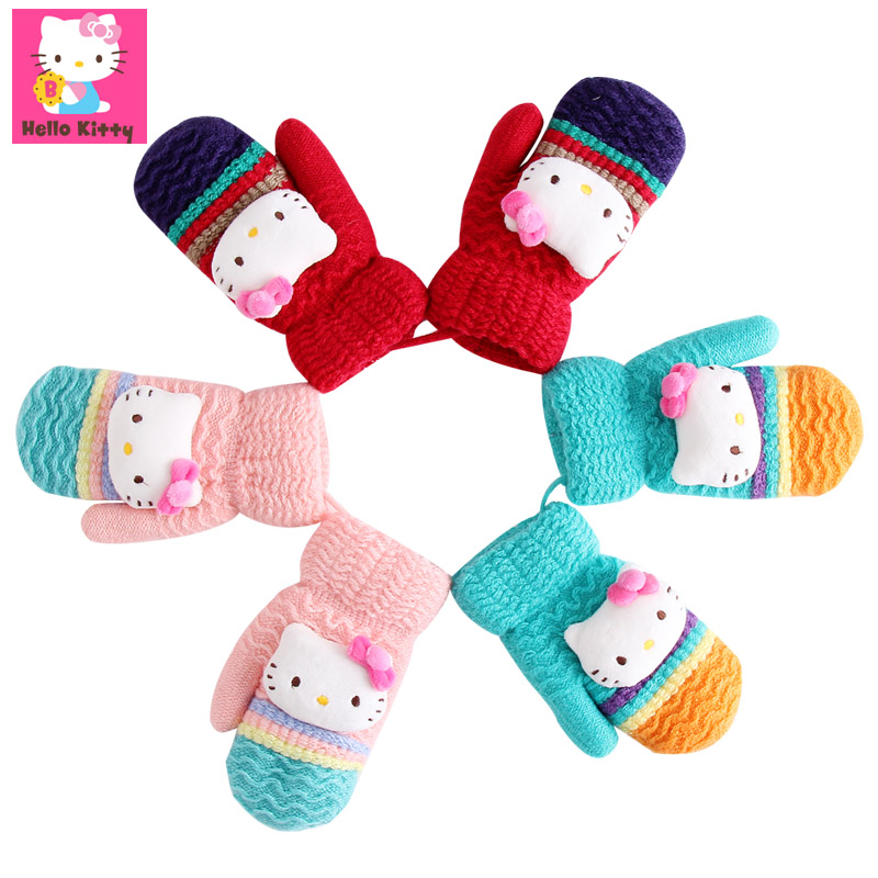 Gants pour fille HELLO KITTY en acrylique - Ref 2151421 Image 1