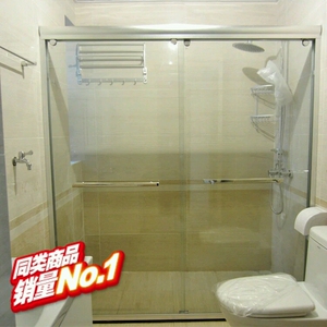 南昌订做银色大杰博拉丝铝合金简易沐浴房浴室隔断移门整体淋浴房